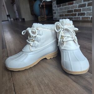 Sperry Kids' Port Alpine Gray And Cream Boots